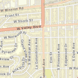 Shorb California Street Map
