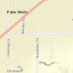Palm Wells California Street Map