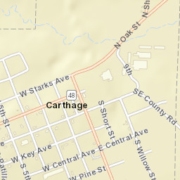 Carthage Arkansas Street Map
