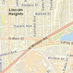 Lincoln Heights California Street Map