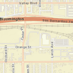Bloomington California Street Map