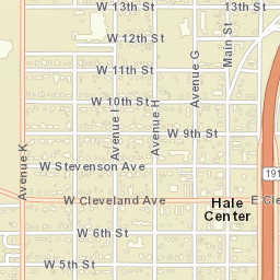 Hale Center TX America Street Map