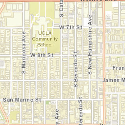 Koreatown California Street Map