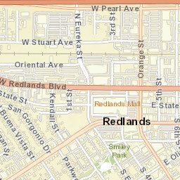Redlands California Street Map