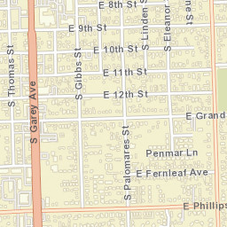 Pomona, California Street Map