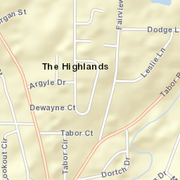 The Highlands Alabama Street Map