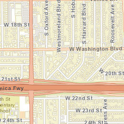 Harvard Heights California Street Map