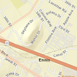 Ennis California Street Map