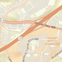 Highway 316, Lawrenceville, GA 30043, USA Street Map