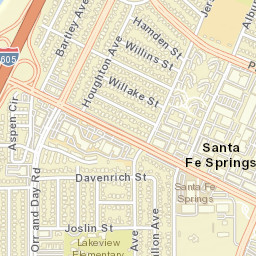 Santa Fe Springs California Street Map