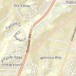 1772-2008 The Valley Northeast, Sandy Springs Street Map