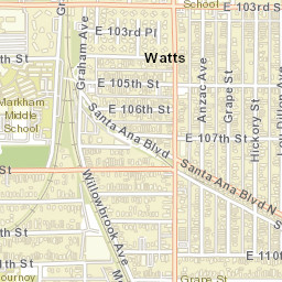 Watts California Street Map