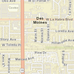 Des Moines California Street Map