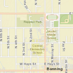 Banning California Street Map