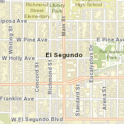 El Segundo California Street Map