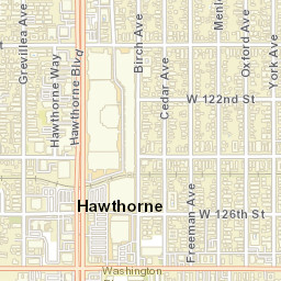 Hawthorne California Street Map