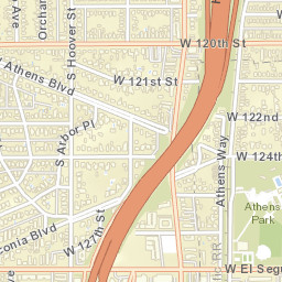 Athens California Street Map