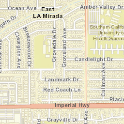 East La Mirada California Street Map