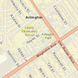 Arlington California Street Map