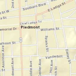 Piedmont Alabama Street Map