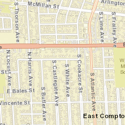 East Compton California Street Map