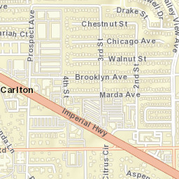 Carlton California Street Map