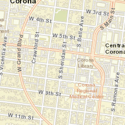 Corona, California Street Map