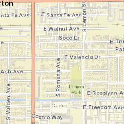 Fullerton California Street Map