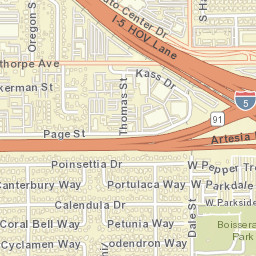 Almond California Street Map
