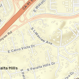 Peralta Hills California Street Map