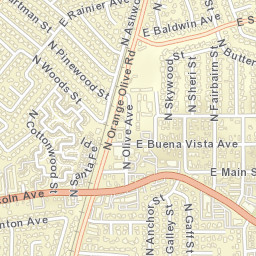 Olive California Street Map