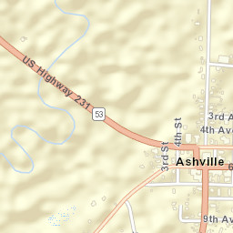 Ashville Alabama Street Map