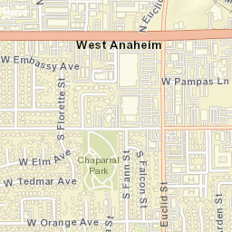 West Anaheim California Street Map