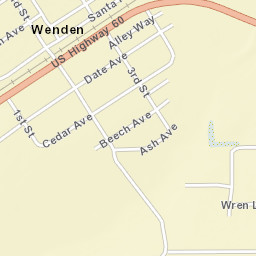 Wenden Arizona Street Map