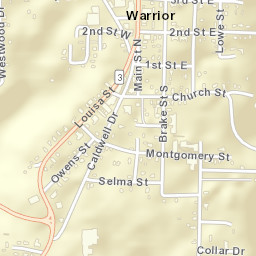 Warrior Alabama Street Map