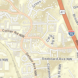 1189-1207 Collier Road Northwest, Atlanta Street Map