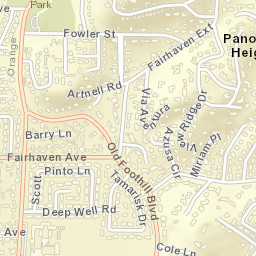 Panorama Heights California Street Map