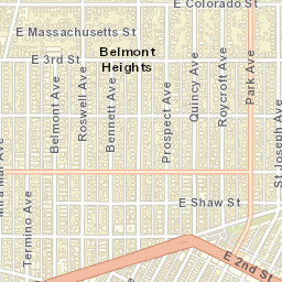 Belmont Heights California Street Map