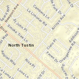 Tustin Foothills California Street Map