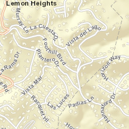 Lemon Heights California Street Map
