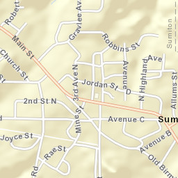 Sumiton Alabama Street Map