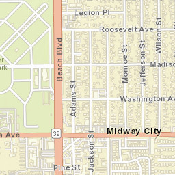 Midway City California Street Map