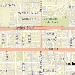 Tustin California Street Map