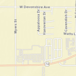 Myers Street, Hemet, CA 92545, USA Street Map