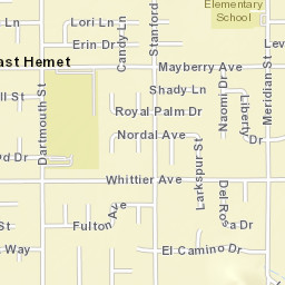 East Hemet California Street Map