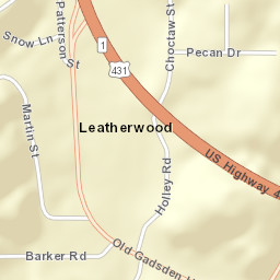 Leatherwood Alabama Street Map