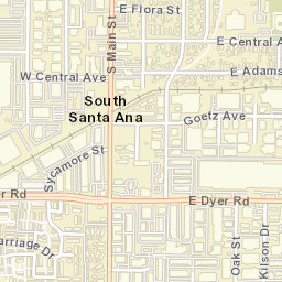 South Santa Ana California Street Map