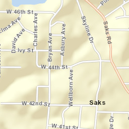 Saks Alabama Street Map