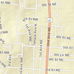 800-898 Temple Avenue North Fayette AL Street Map