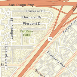 Paularino California Street Map